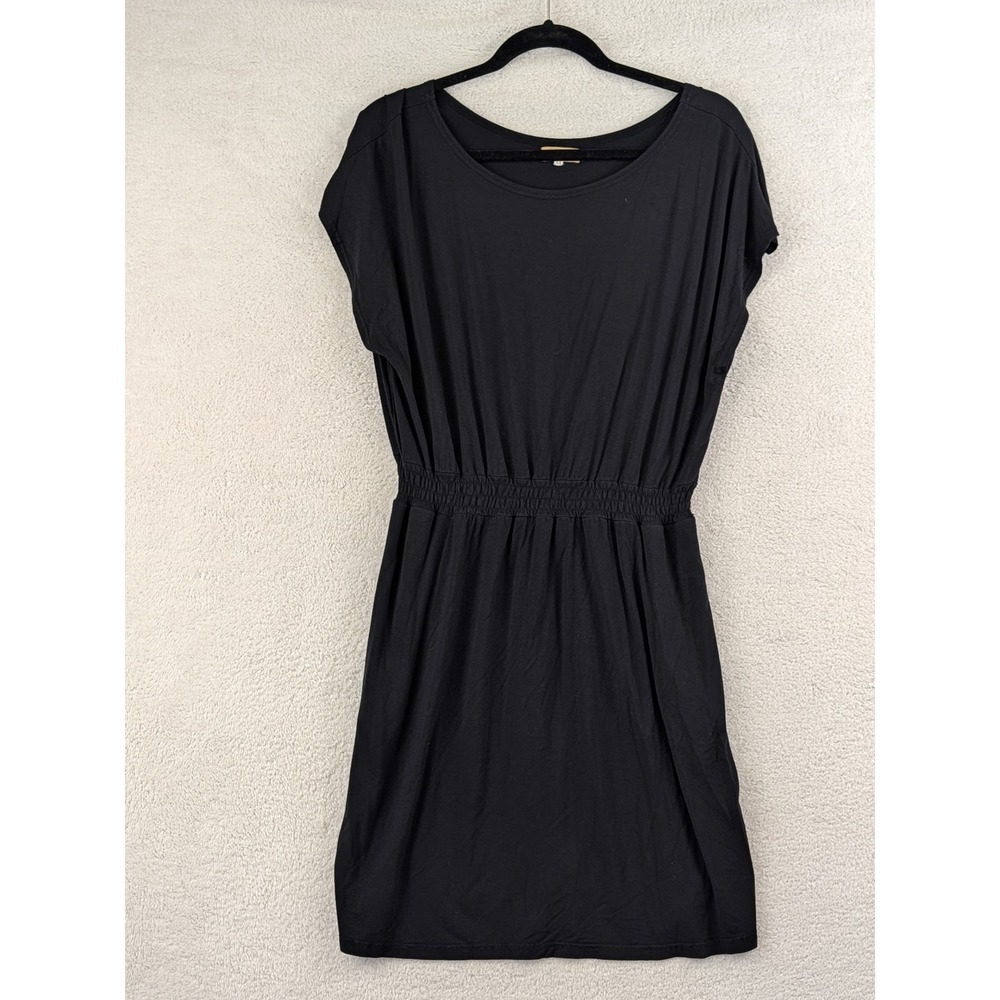 Piko 1988 Womens Black Elastic Waist Short Sleeve Jersey Knit Mini Dress Size M